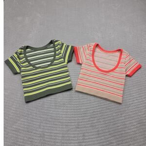 Aerie Offline Shirts Womens XS Seamless Cropped Active